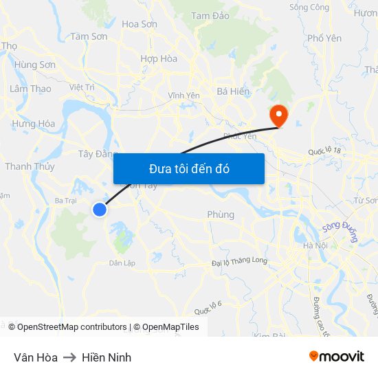 Vân Hòa to Hiền Ninh map