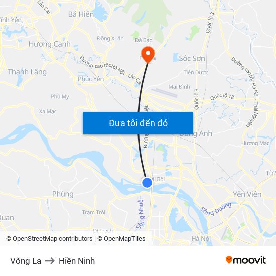 Võng La to Hiền Ninh map