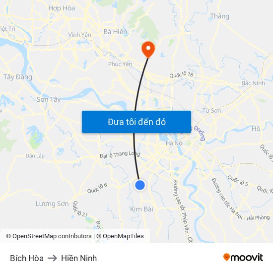 Bích Hòa to Hiền Ninh map