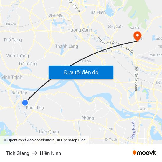 Tích Giang to Hiền Ninh map