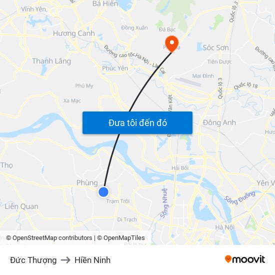 Đức Thượng to Hiền Ninh map