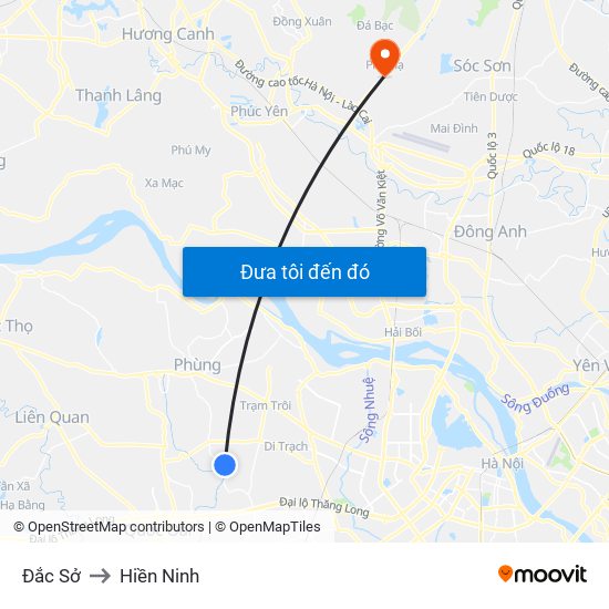 Đắc Sở to Hiền Ninh map