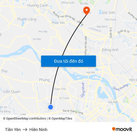 Tiền Yên to Hiền Ninh map