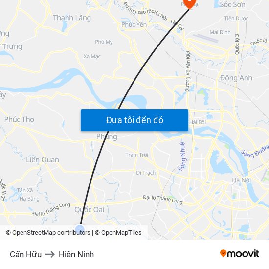 Cấn Hữu to Hiền Ninh map