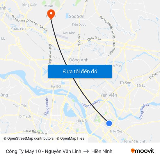 Công Ty May 10 - Nguyễn Văn Linh to Hiền Ninh map