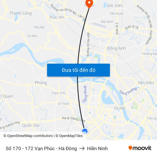 Số 170 - 172 Vạn Phúc - Hà Đông to Hiền Ninh map