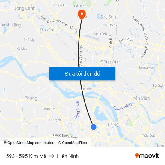 593 - 595 Kim Mã to Hiền Ninh map