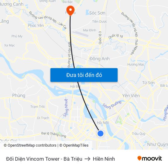 Đối Diện Vincom Tower - Bà Triệu to Hiền Ninh map