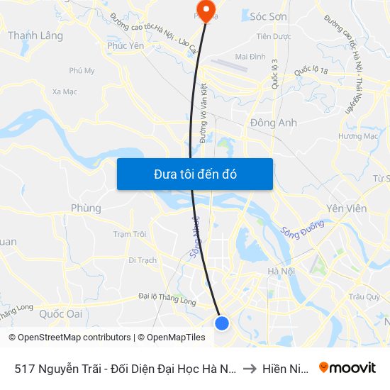 517 Nguyễn Trãi - Đối Diện Đại Học Hà Nội to Hiền Ninh map