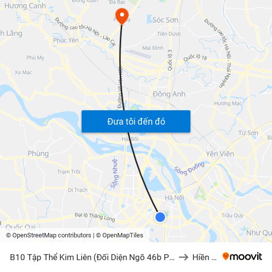 B10 Tập Thể Kim Liên (Đối Diện Ngõ 46b Phạm Ngọc Thạch) to Hiền Ninh map