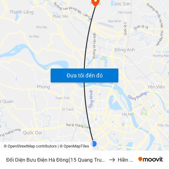 Đối Diện Bưu Điện Hà Đông(15 Quang Trung Hà Đông) to Hiền Ninh map