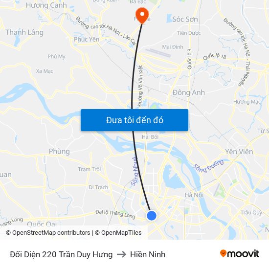 Đối Diện 220 Trần Duy Hưng to Hiền Ninh map