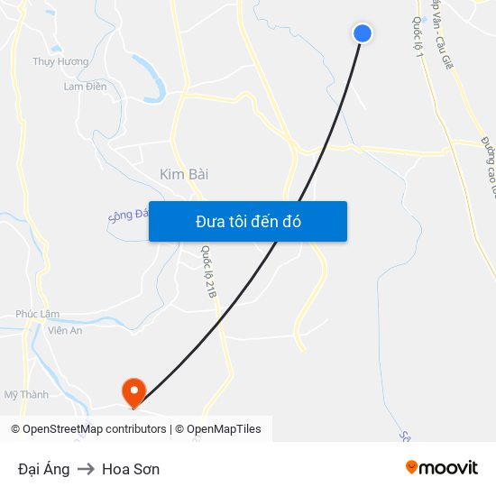 Đại Áng to Hoa Sơn map