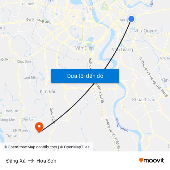 Đặng Xá to Hoa Sơn map