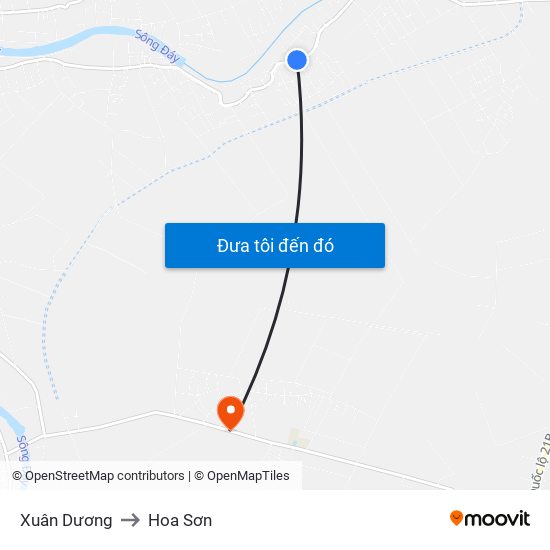 Xuân Dương to Hoa Sơn map