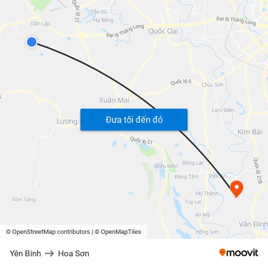 Yên Bình to Hoa Sơn map