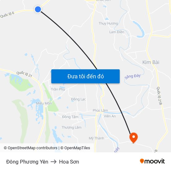 Đông Phương Yên to Hoa Sơn map