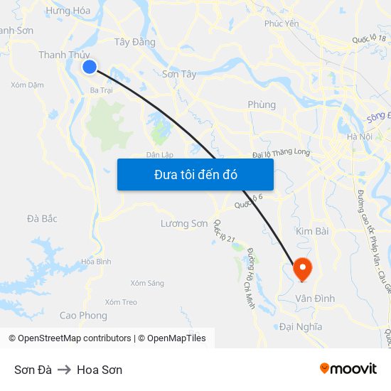 Sơn Đà to Hoa Sơn map