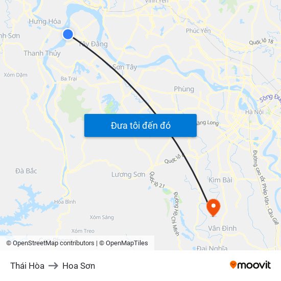 Thái Hòa to Hoa Sơn map