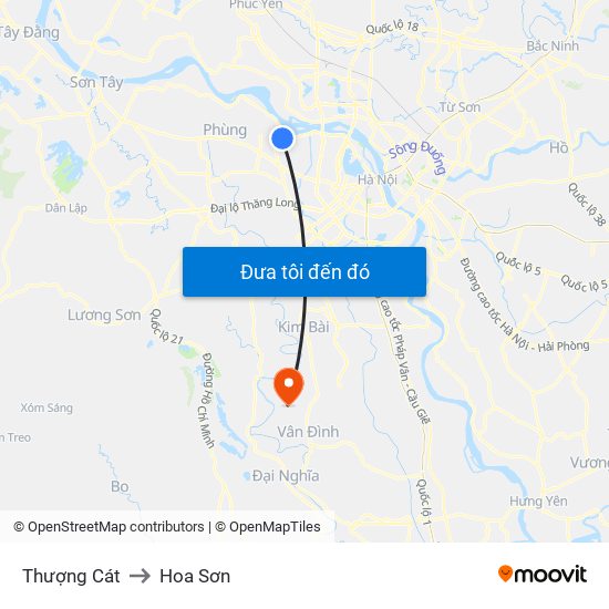 Thượng Cát to Hoa Sơn map