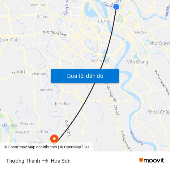 Thượng Thanh to Hoa Sơn map