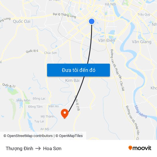 Thượng Đình to Hoa Sơn map