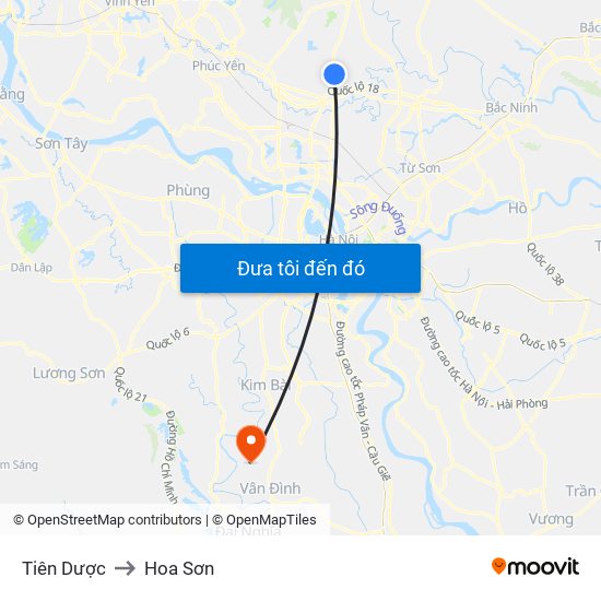 Tiên Dược to Hoa Sơn map