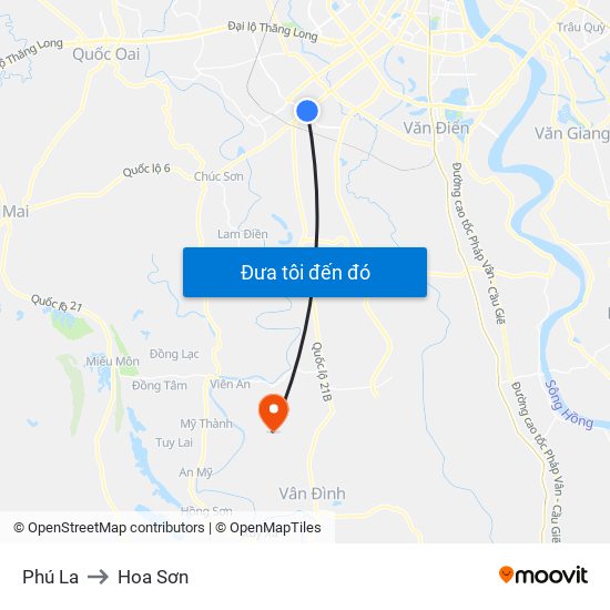 Phú La to Hoa Sơn map