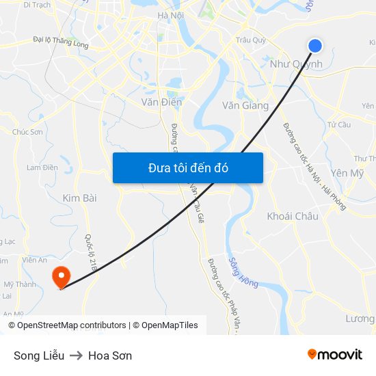 Song Liễu to Hoa Sơn map