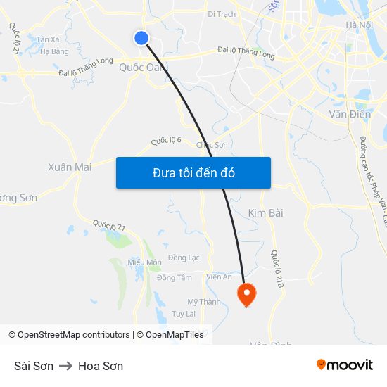 Sài Sơn to Hoa Sơn map