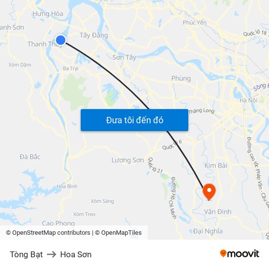 Tòng Bạt to Hoa Sơn map