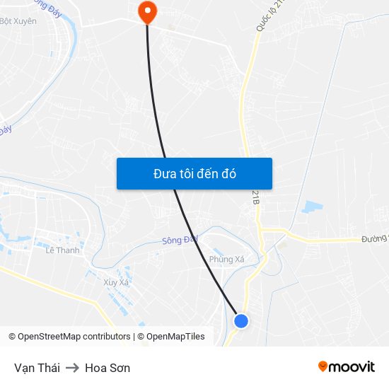 Vạn Thái to Hoa Sơn map