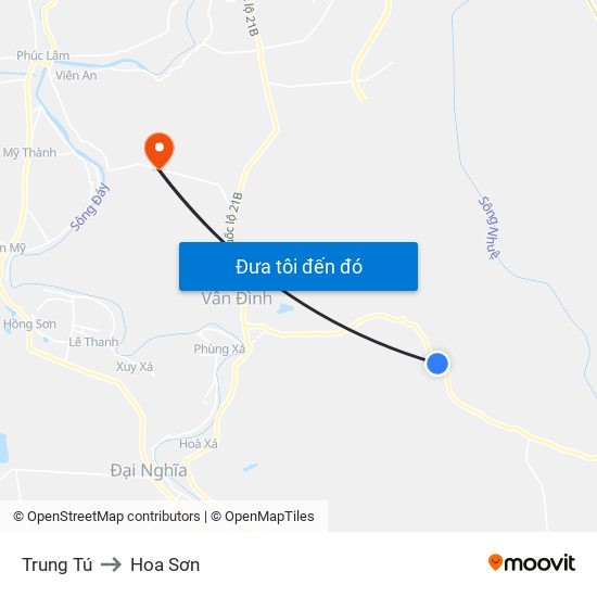 Trung Tú to Hoa Sơn map