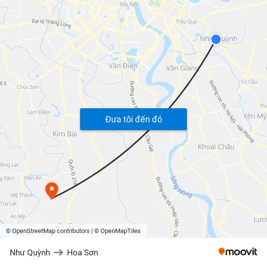 Như Quỳnh to Hoa Sơn map