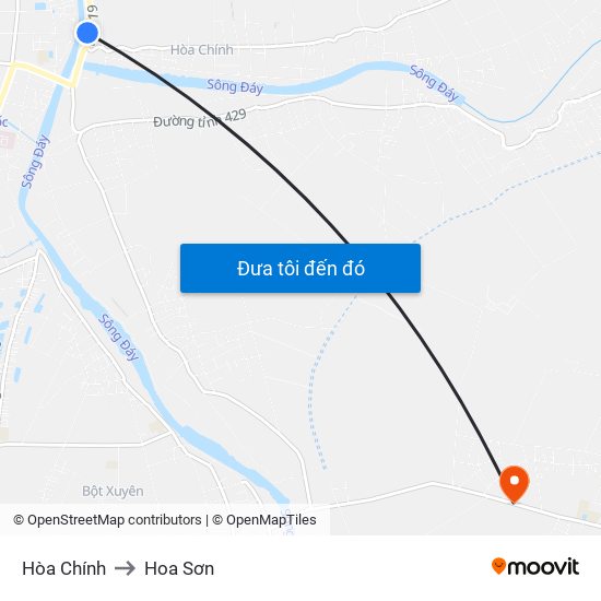 Hòa Chính to Hoa Sơn map