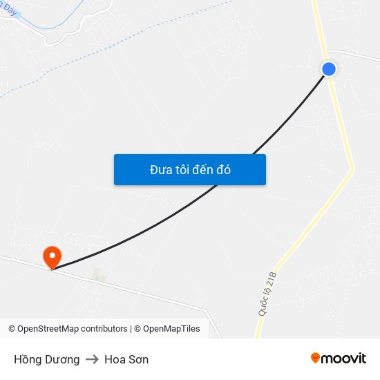 Hồng Dương to Hoa Sơn map