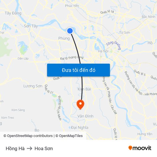 Hồng Hà to Hoa Sơn map