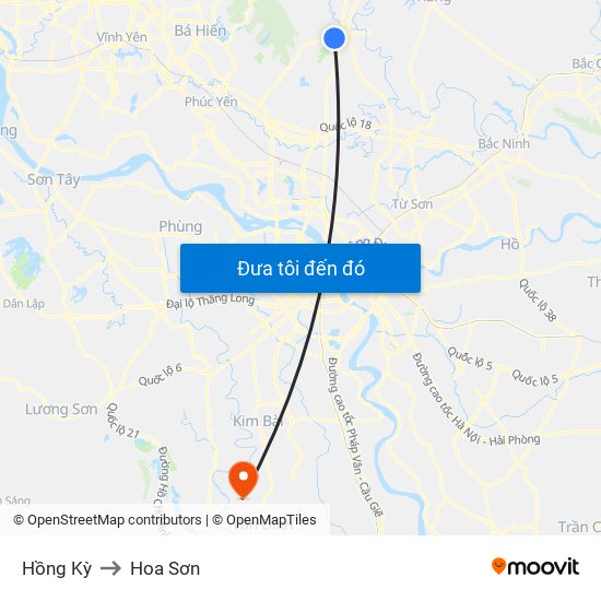 Hồng Kỳ to Hoa Sơn map
