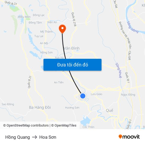 Hồng Quang to Hoa Sơn map