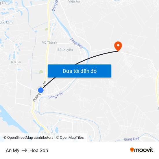 An Mỹ to Hoa Sơn map