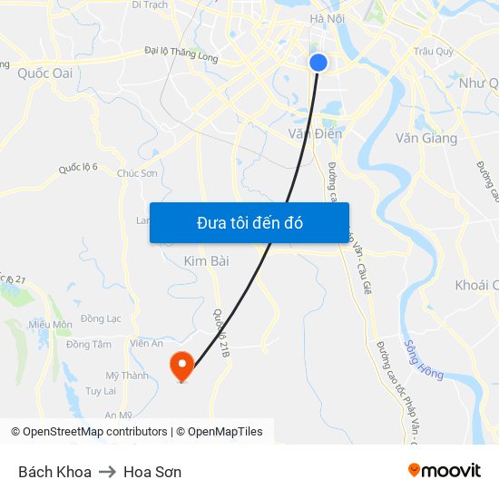 Bách Khoa to Hoa Sơn map