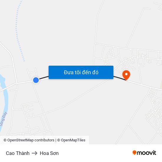 Cao Thành to Hoa Sơn map