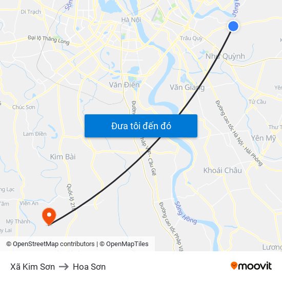 Xã Kim Sơn to Hoa Sơn map