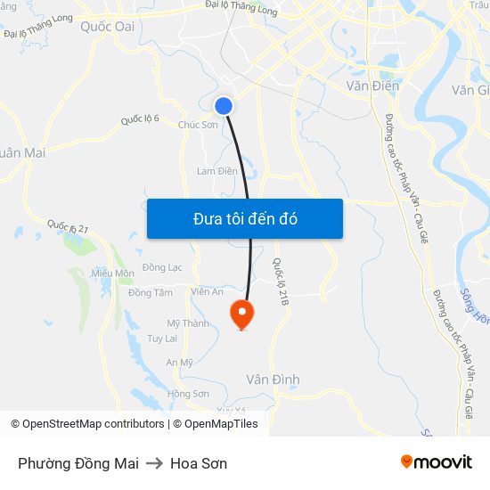 Phường Đồng Mai to Hoa Sơn map