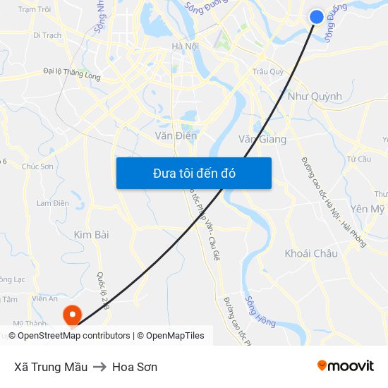 Xã Trung Mầu to Hoa Sơn map