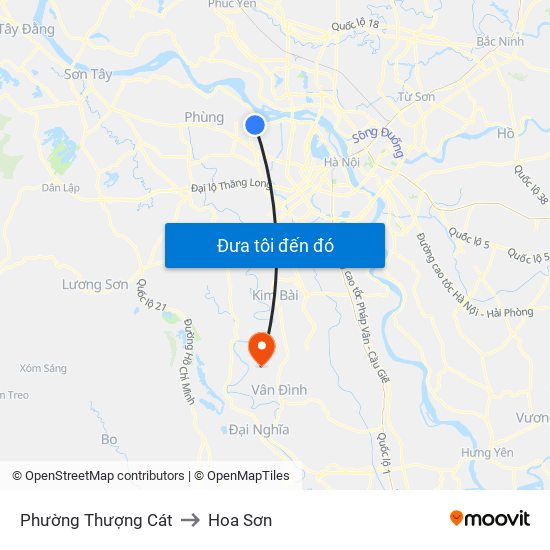 Phường Thượng Cát to Hoa Sơn map