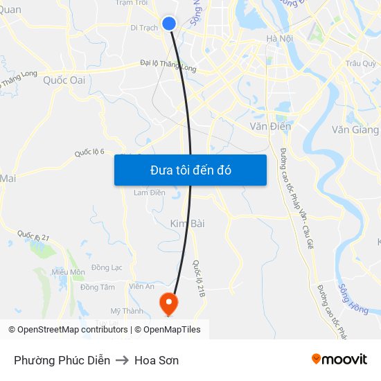 Phường Phúc Diễn to Hoa Sơn map