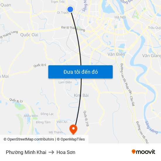 Phường Minh Khai to Hoa Sơn map