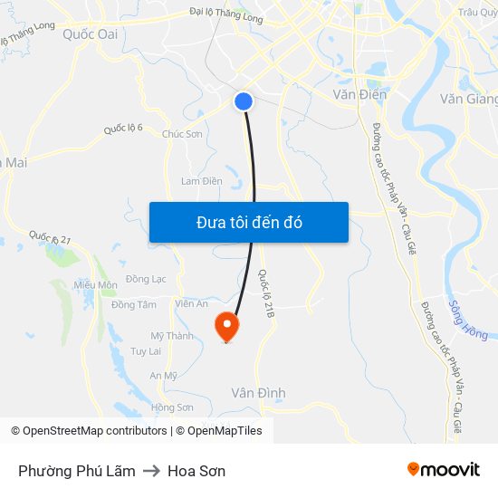 Phường Phú Lãm to Hoa Sơn map