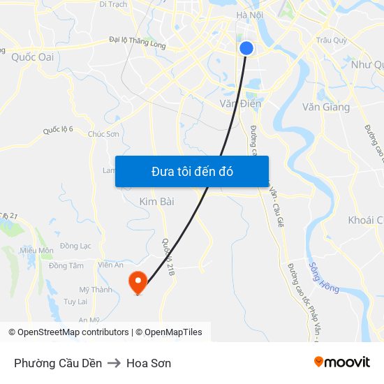 Phường Cầu Dền to Hoa Sơn map